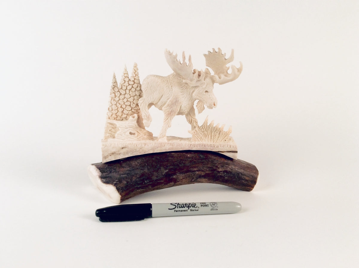 Personalized Moose Antler Carving - XL