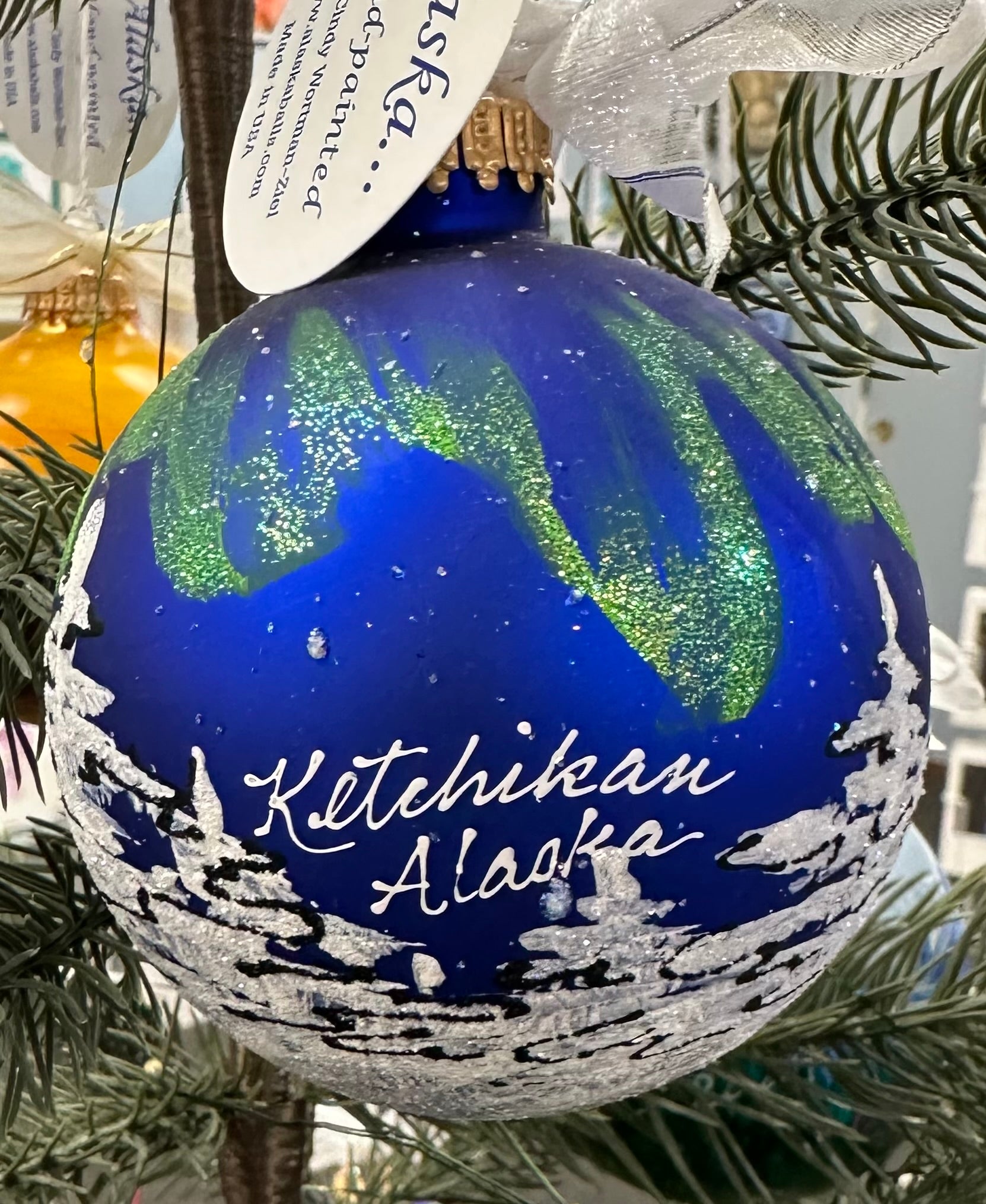 NORTHERN LIGHTS BLUE CHRISTMAS STAR ORNAMENT