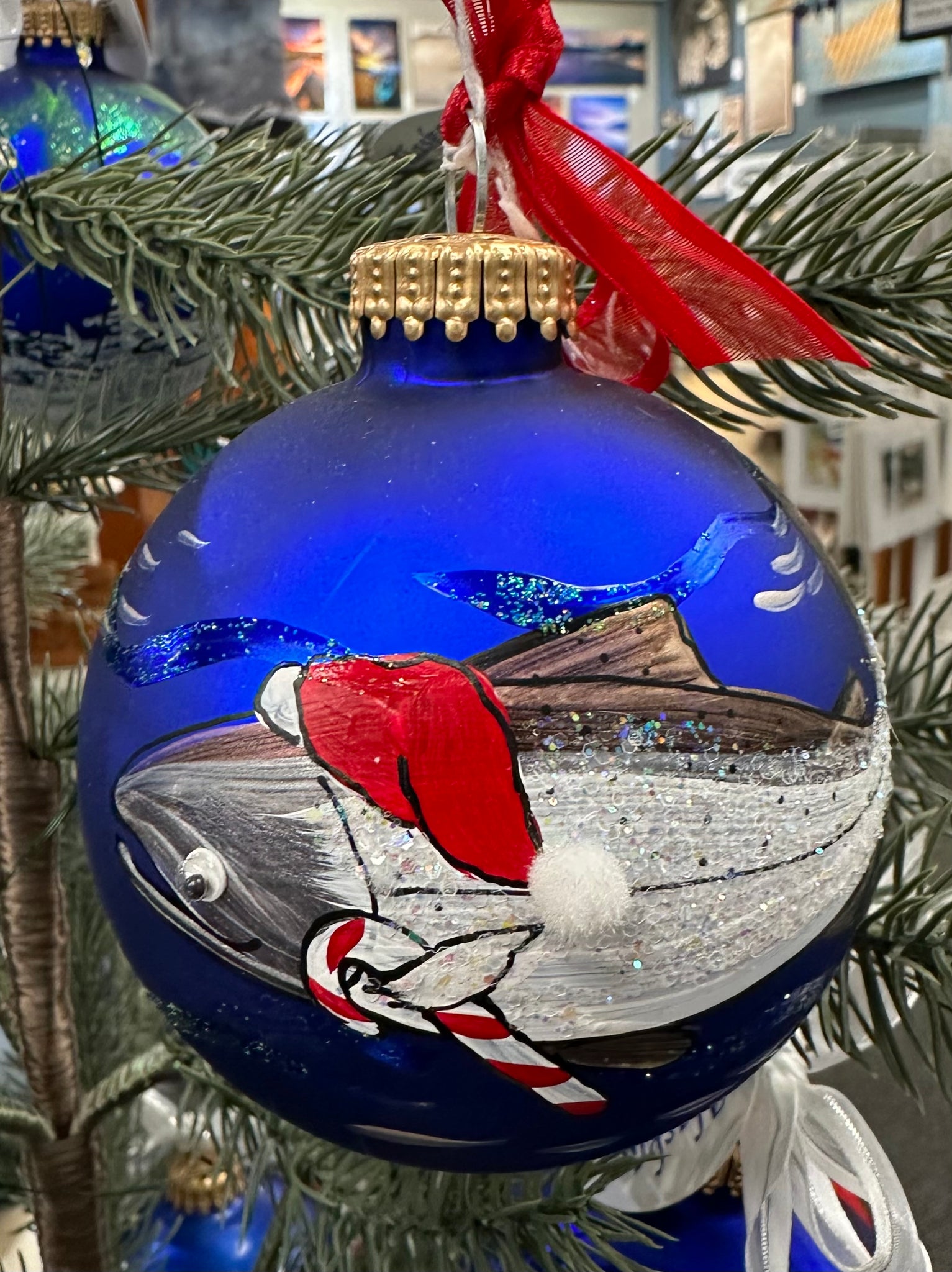 SANTA SALMON ORNAMENT