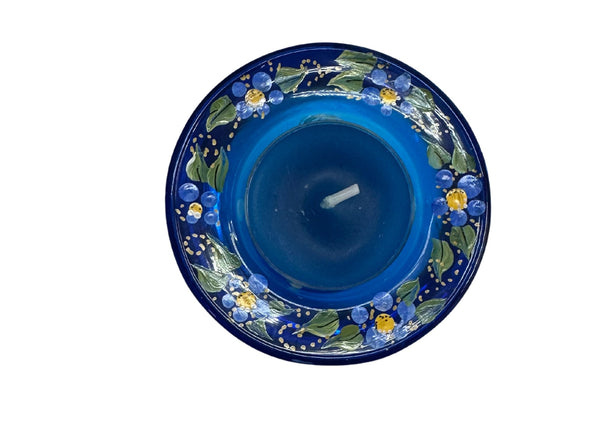 BLUE FORGET ME NOT TEA LIGHT HOLDER