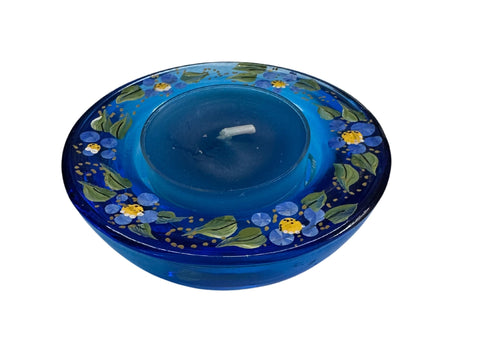 BLUE FORGET ME NOT TEA LIGHT HOLDER