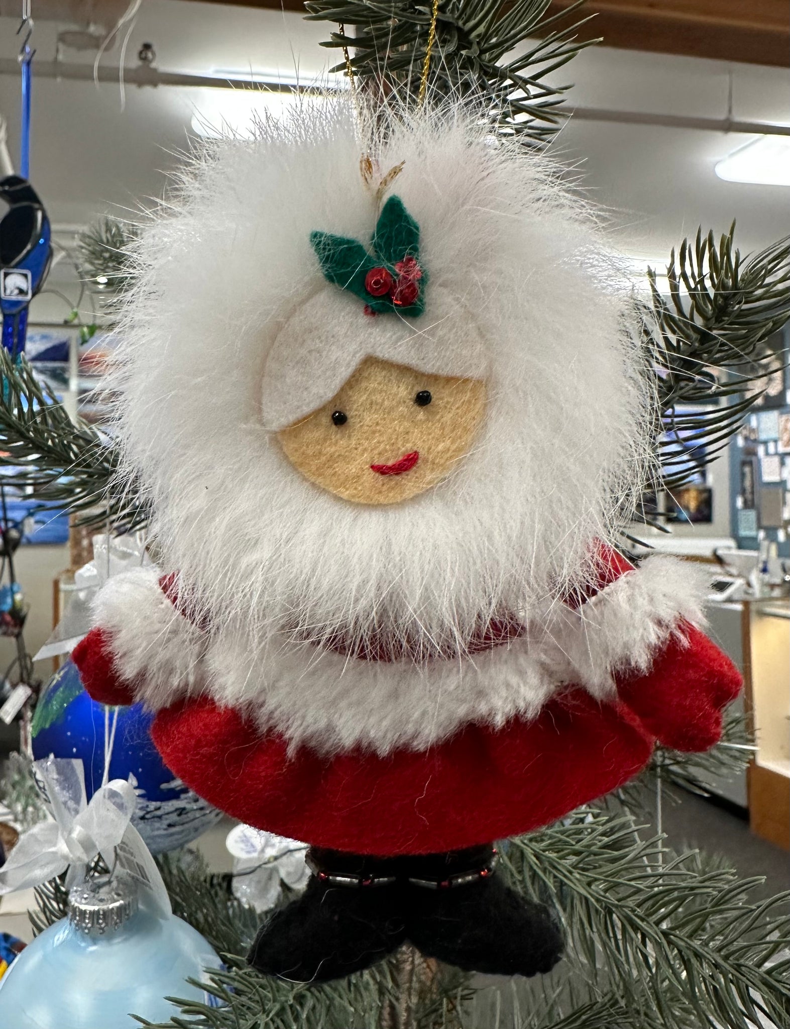 FUR MRS CLAUS ORNAMENT