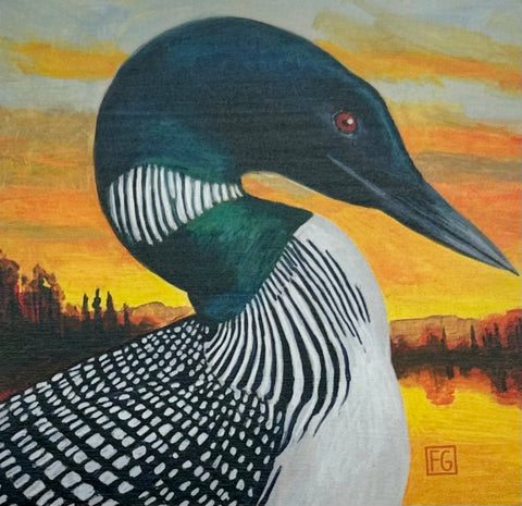 COMMON LOON 3.5 X 3.5 INCH BLOCK