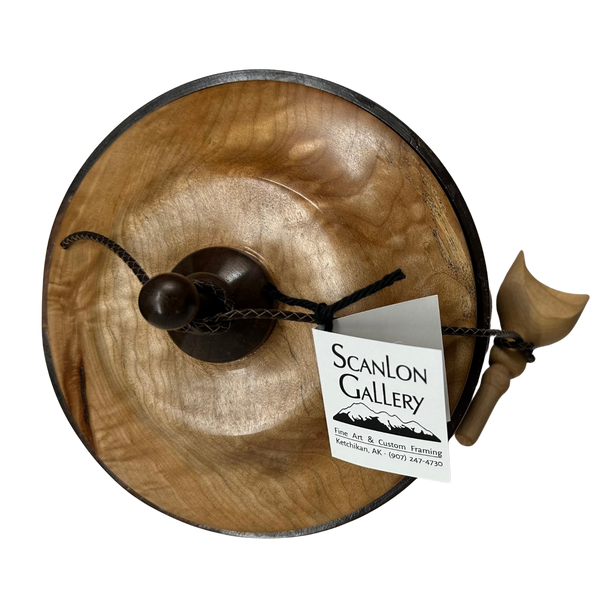 CANISTER WITH SCOOP BLACK WALNUT MAPLE WOOD