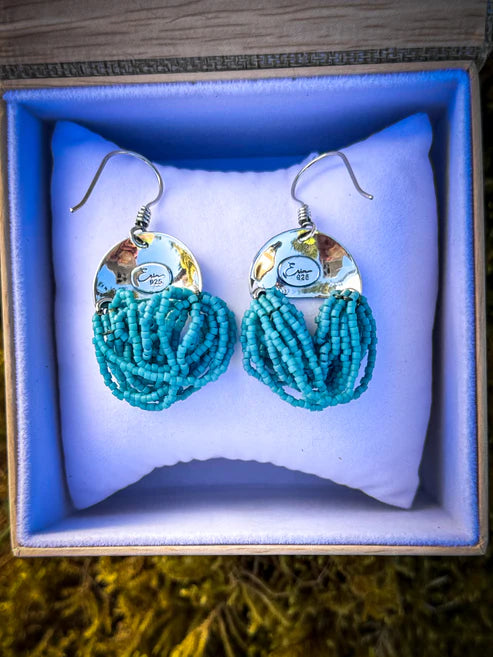 MISTY FJORDS TURQUOISE BEADED EARRINGS