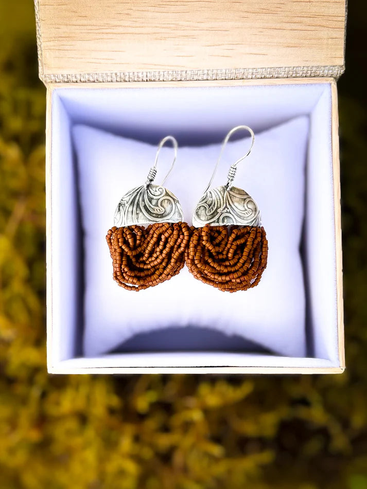 RUGGED SIENNA BEADED EARRINGS