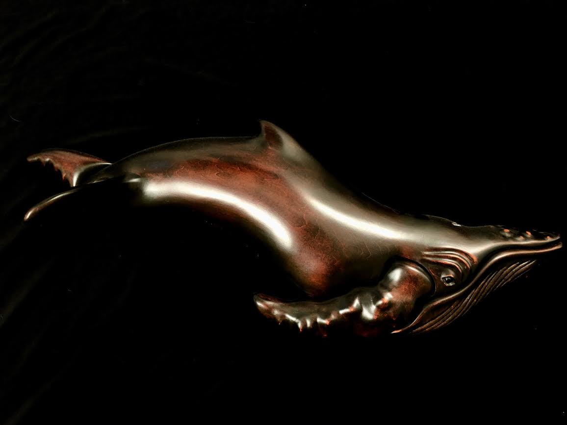 HUMPBACK WHALE AFRICAN MAHOGANY SCULPTURE