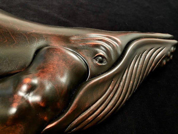 HUMPBACK WHALE AFRICAN MAHOGANY SCULPTURE